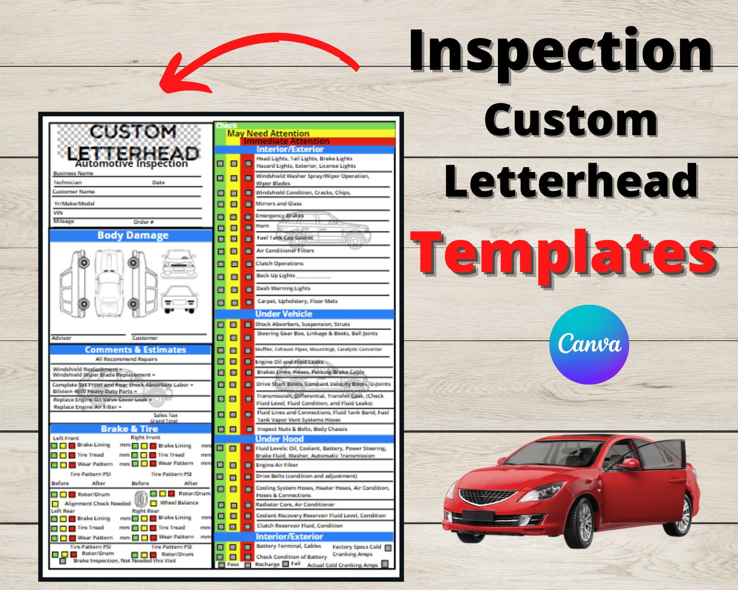 Post Repair Inspection Auto Body Checklist.pdf Vehicle Inspection Report Car Checklist Automotive Inspections ...