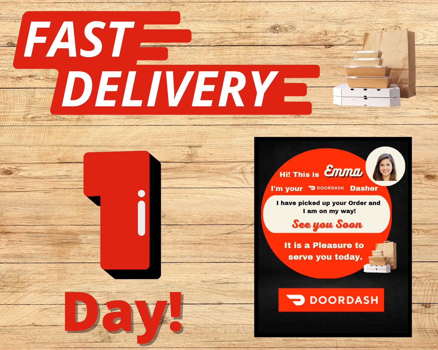 Doordash Dasher Bundle Personalized Messages Animated GIF, ID Card