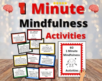 Mindfulness Activities: 60 One-Minute Relaxation Cards Instant Download