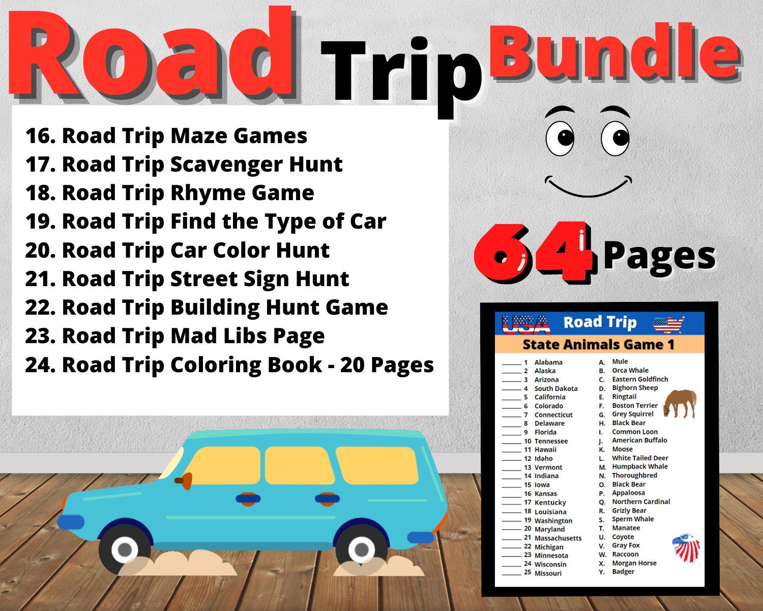 Road Trip Games Printable Bundle Pack Travel Resources - Etsy Australia