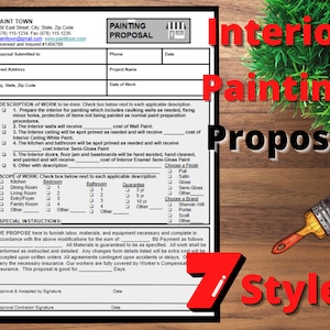 Interior Painting Proposal, Paint Estimate, Painting Proposal, Editable