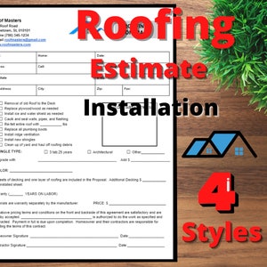 Roofing | Estimate Invoice | Proposal Installation | Contract Repair | Roofing Repair | Roof Contract