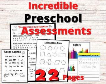Printable Preschool Assessment Worksheets Activity Homeschool Post Assessments