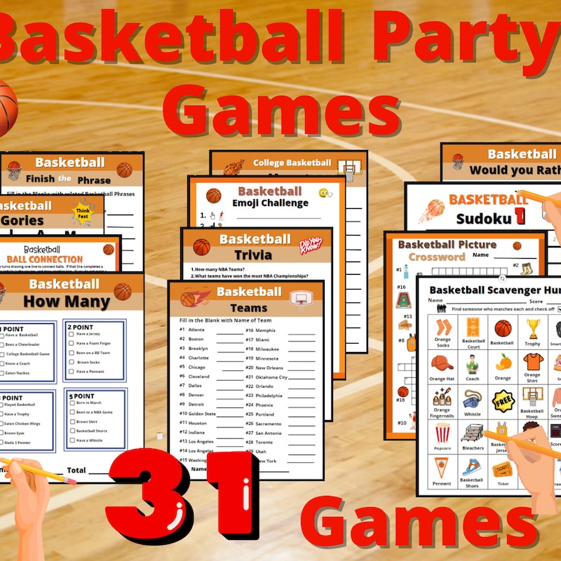 Basketball Printable Games - Etsy Australia