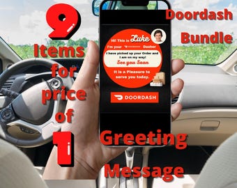 DoorDash Dasher Bundle Personalized Messages Animated GIF, ID Card Template, DoorDash Trackers, Mileage, Delivery Logs, Digital Downloads