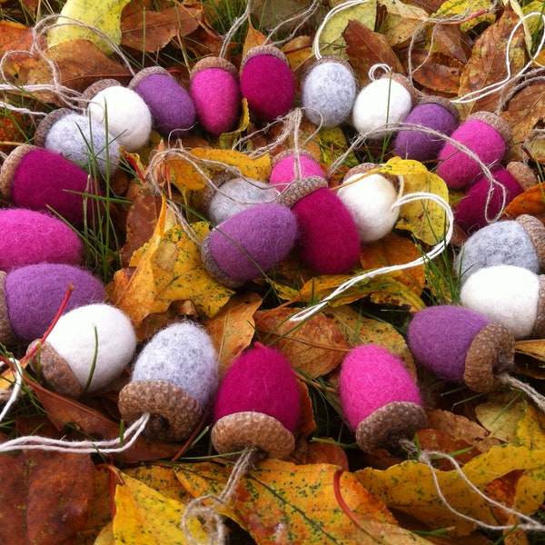 Felted Wool Acorns Thanksgiving Decor Felt Acorns Rustic Decor Christmas Ornaments Acorn Ornaments Autumn Decor Wool Acorn