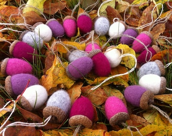 Felted Wool Acorns Thanksgiving Decor Felt Acorns Rustic Decor Christmas Ornaments Acorn Ornaments Autumn Decor Wool Acorn