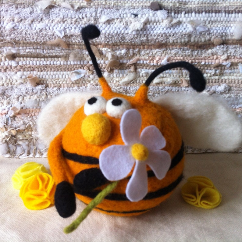 Honey Bee Cute Bee Needle Felted Bee Funny Bee Spring Mood Etsy