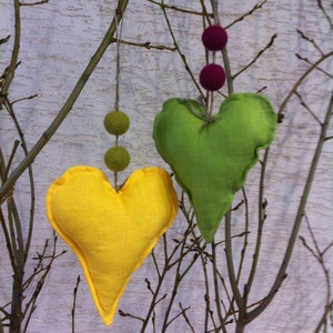 Linen Heart Spring Decor Easter Decorations Hanging Decor Rustic Decor Home Decorations Heart Gift Handmade Heart Easter