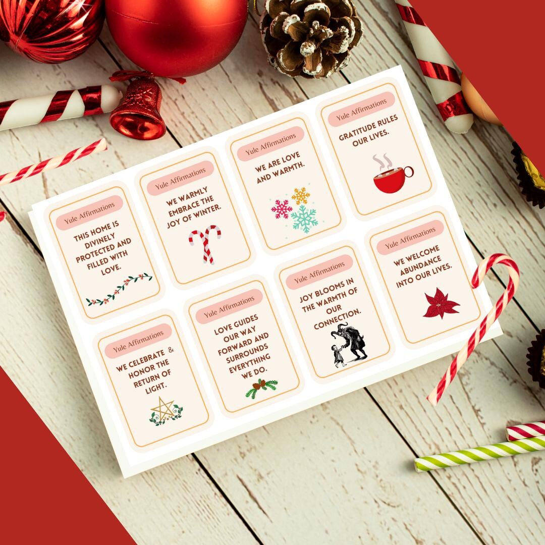 Yule Affirmation Cards, Winter Solstice Activity, Printables ...