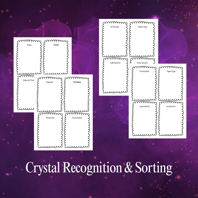 Crystal Sorting Activity, Montessori Learning Printable (digital ...