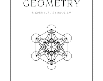 May include: A black and white illustration of a geometric shape, known as the Flower of Life, with the text "Sacred Geometry & Spiritual Symbolism" and "Magic Homeschooling Collective".