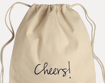 Canvas Draw String Backpack - Cheers!