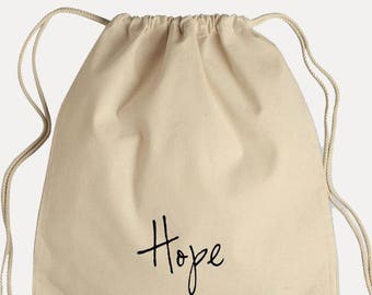 Canvas Draw String Backpack - Hope