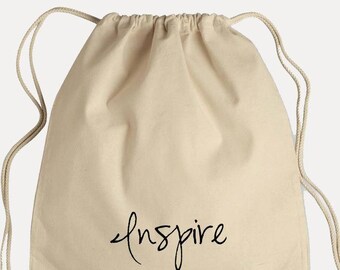 Canvas Draw String Backpack - Inspire