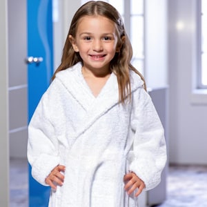 Kids Turkish Cotton Hooded Bathrobe: Super Absorbent Terry Robe