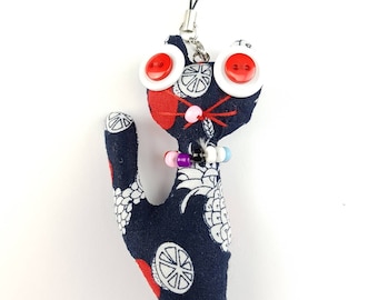 Animal plush keychain, CHOICE OF COLOURS keyring, button rag doll, novelty button doll, stuffed plush, animal keychain, bag charm,