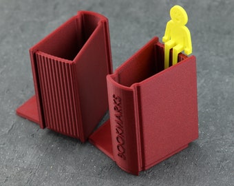 3D Printed Bookend with Bookmark/Pen Holder
