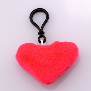 Roter Herz-Plüsch-Schlüsselanhänger, Roter Herz-Schlüsselanhänger, Taschenanhänger, Rückentasche-Schlüsselring, roter Plüsch-Herz-Schlüsselring