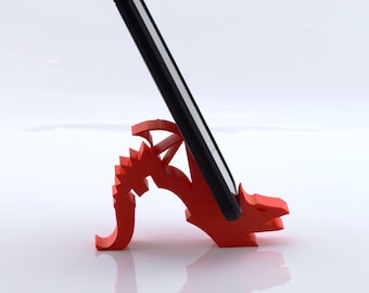 3D Printed Dragon Phone Holder: Desk Decoration