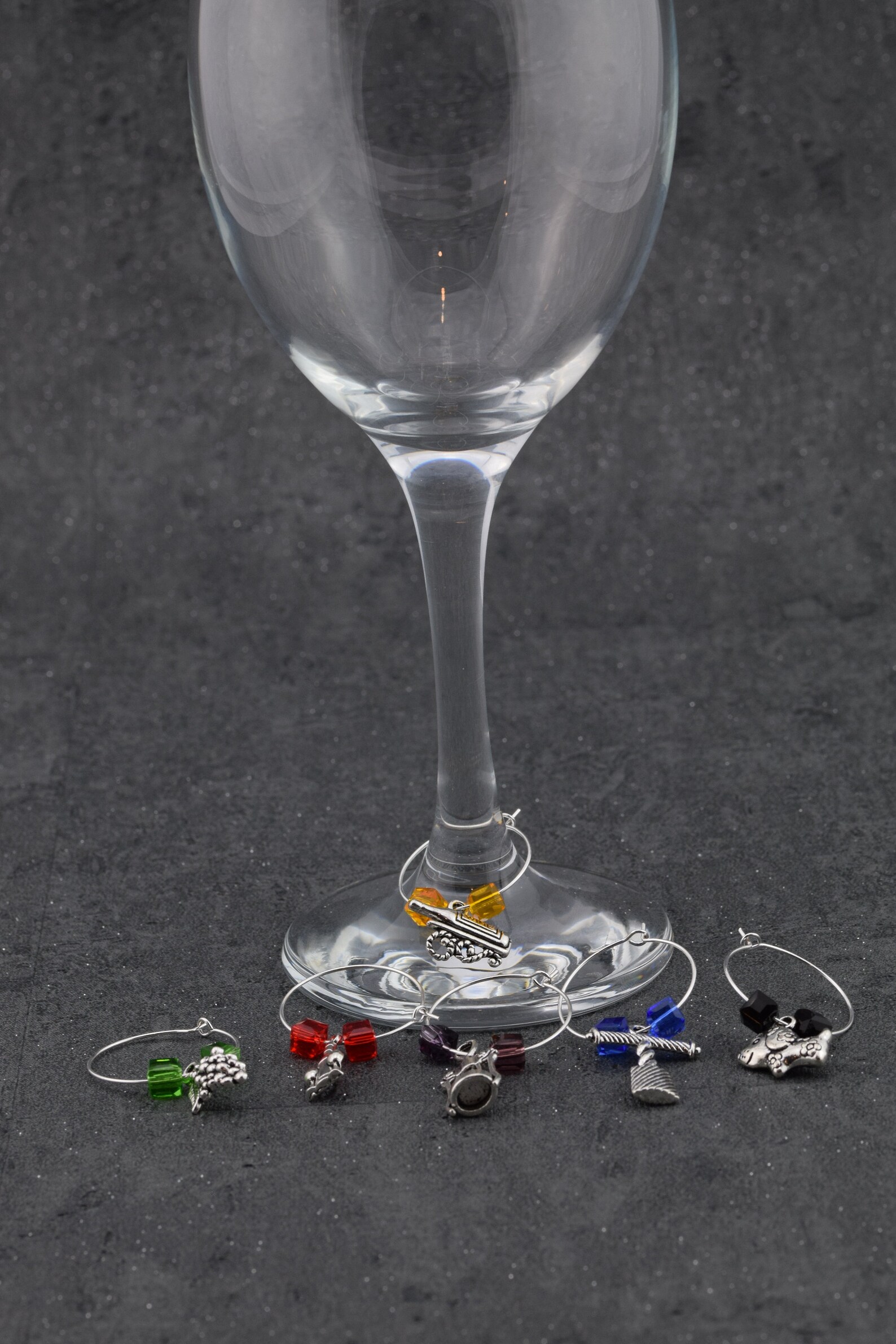 Wine Glass Charms Wine Glass Rings Colourful Glass Ring Etsy