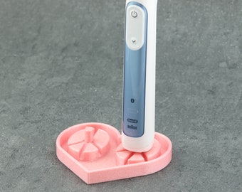 Portacepillos de dientes impreso en 3D: diseño de corazón, cepillo de dientes eléctrico Oral B