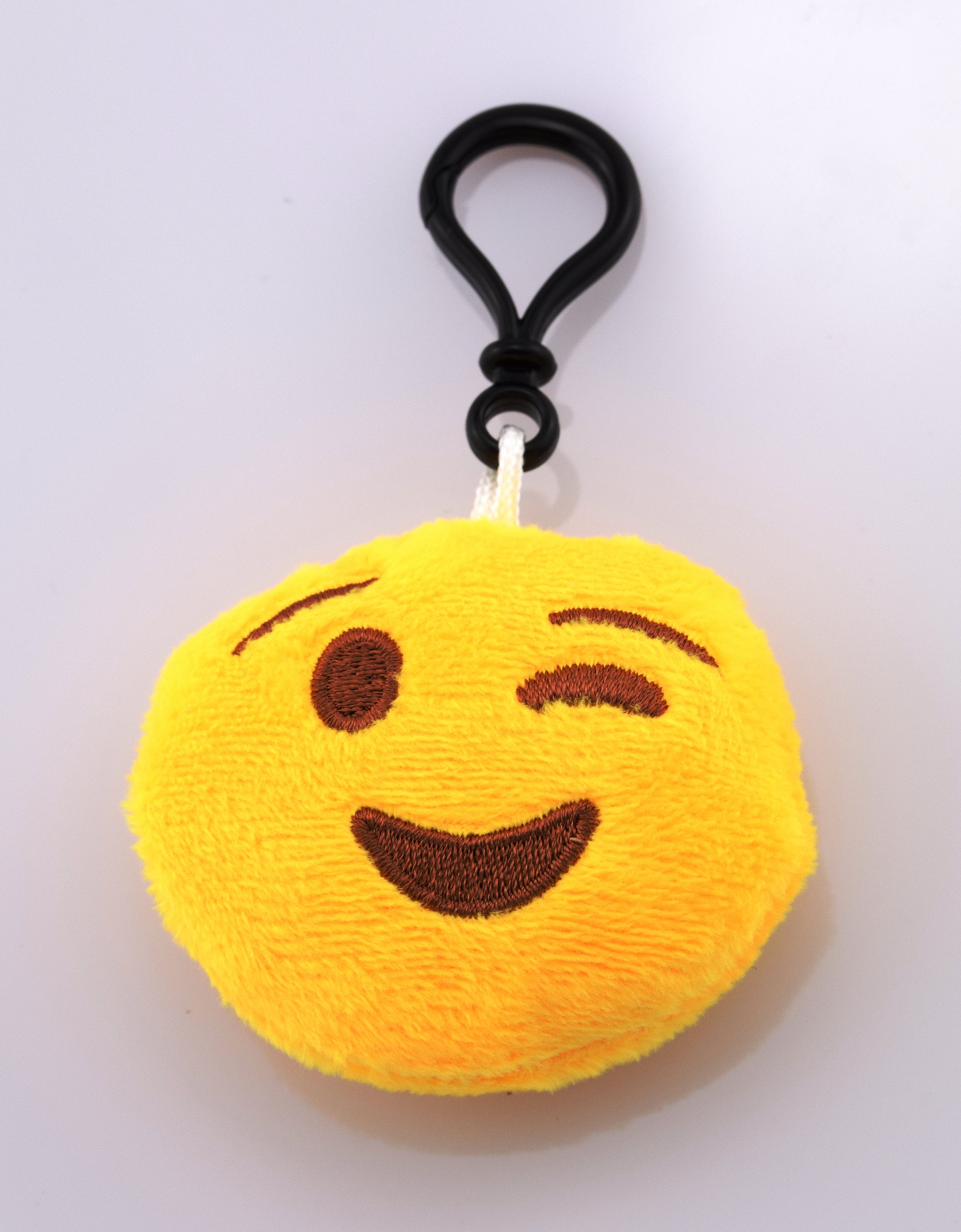 Winking Face Emoji Plush Keychain Plush Yellow Winking Face Etsy UK
