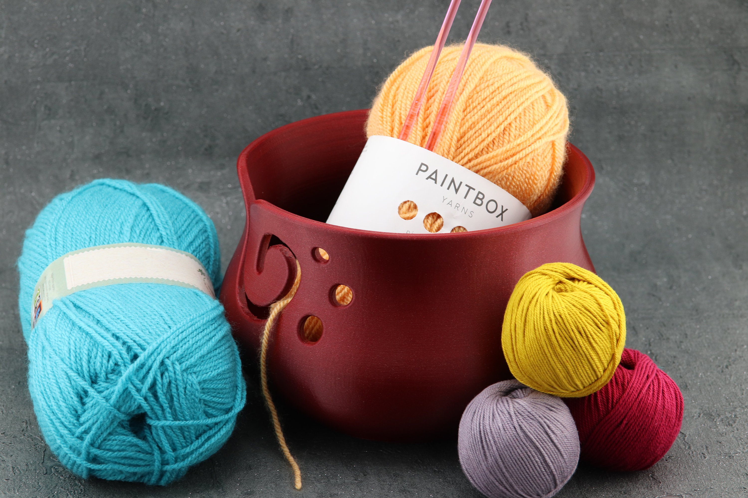 STL file CUTE CAT YARN BOWL HOLDER FOR KNITTING CROCHET, ACCESSORIES, SUPPLIES