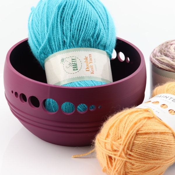 3D printed premium yarn bowl, very large bowl, yarn storage, 19cm wide bowl, marble effect, very high quality, knitting bowl, crochet bowl