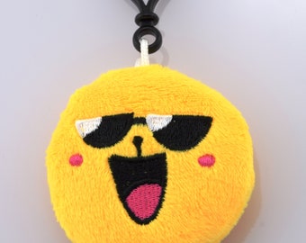 Unamused  plush keychain, plush yellow face  keyring, bag charm, back bag keyring, face  keyring, unamused  keyring