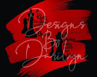 King and Queen Chess SVG: Black Love Design (Digital Download)