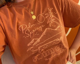 Palm Springs Swim Club Unisex  tshirt, 70s shirt, california shirt, desert tee, 70s clothing, vintage, outdoor top, tumblr, socal, retro 70s