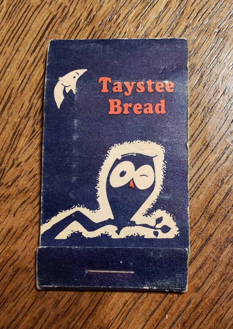 Vintage mid century advertising Taystee Bread sewing kit like matchbook never used Taystee Bread owl