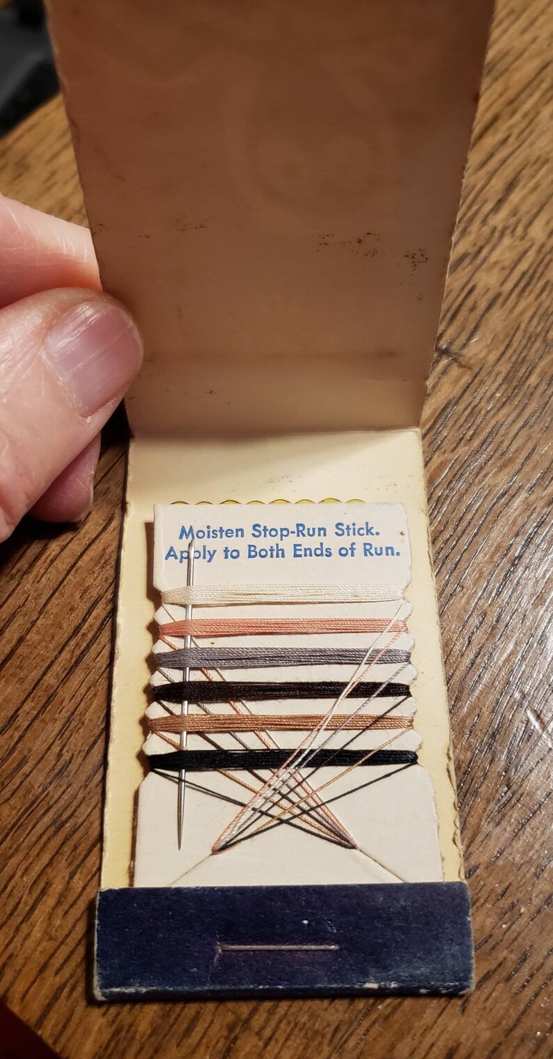 Vintage mid century advertising Taystee Bread sewing kit like matchbook never used Taystee Bread owl