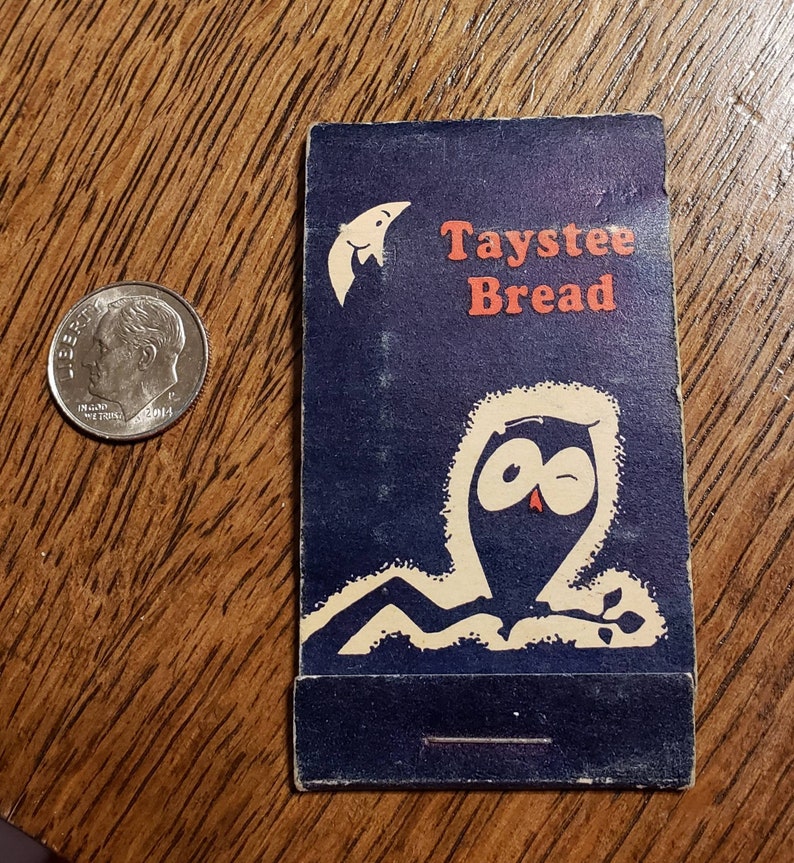 Vintage mid century advertising Taystee Bread sewing kit like matchbook never used Taystee Bread owl