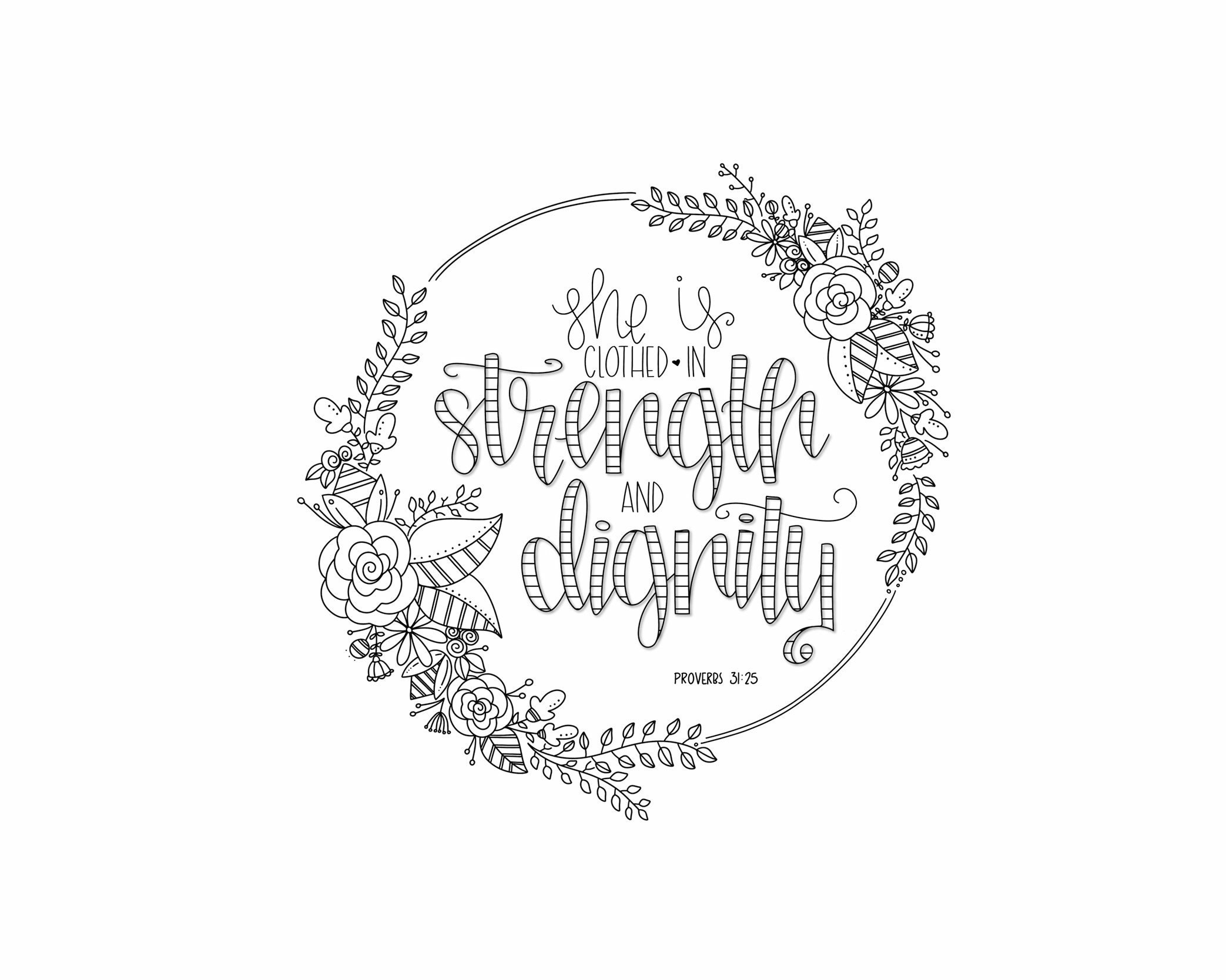 Proverbs 31 Print , Proverbs 31 Wall Decor , She is Clothed in Dignity ...