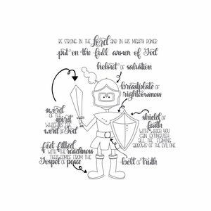 Armor Of God / Armor Of God Nursery Art / Kids Bedroom Printable / Bible Verse Word Art / Bible Verse Print / Ephesians 6