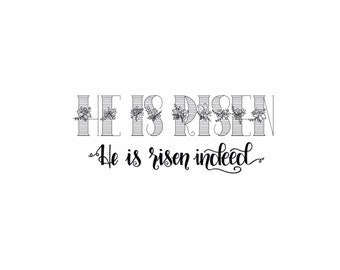 He Is Risen / He Is Risen Wall Hanging / Easter Decoration / Easter Printable / Easter Quote / Hand Lettered Spring / Printable Art