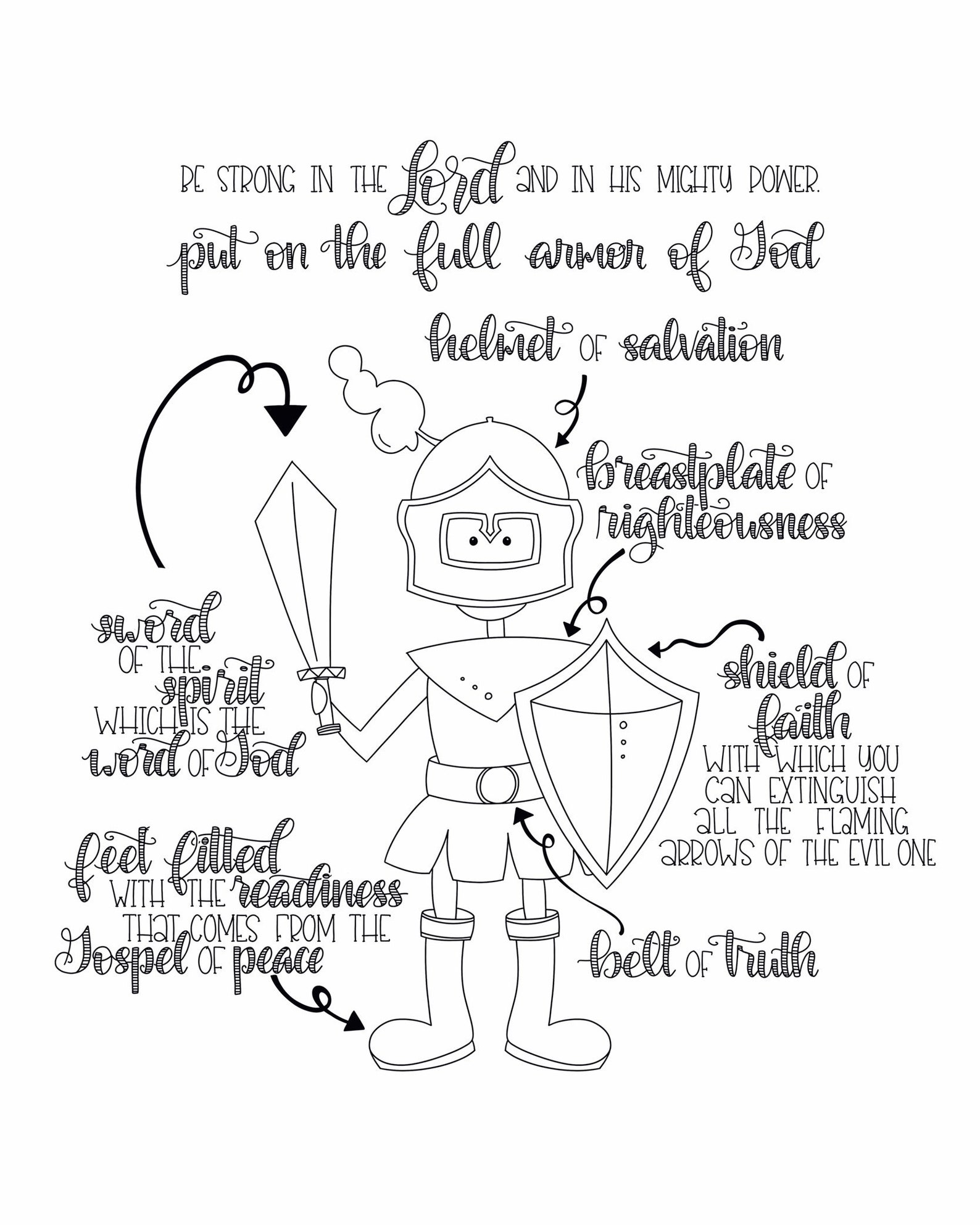 Armor of God / Armor of God Nursery Art / Kids Bedroom Printable