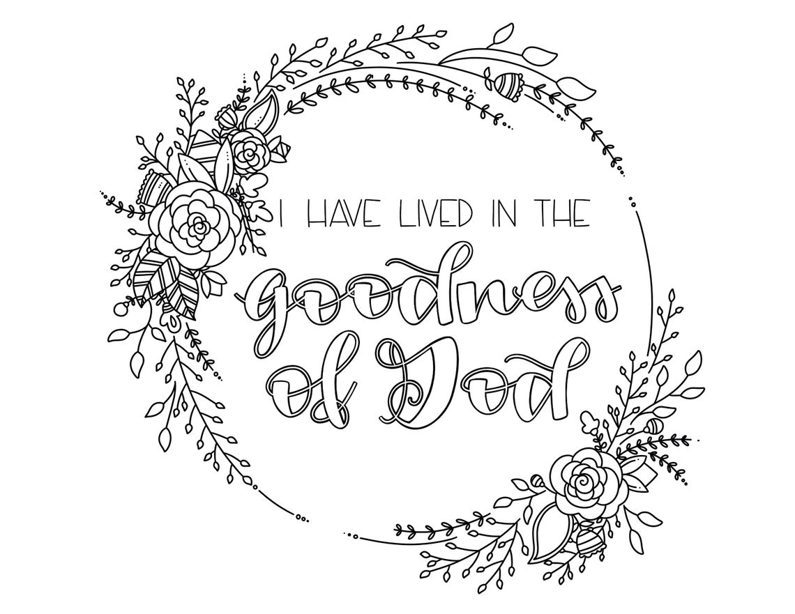 Coloring Page Digital Download / Goodness of God / Bible Verse Coloring ...