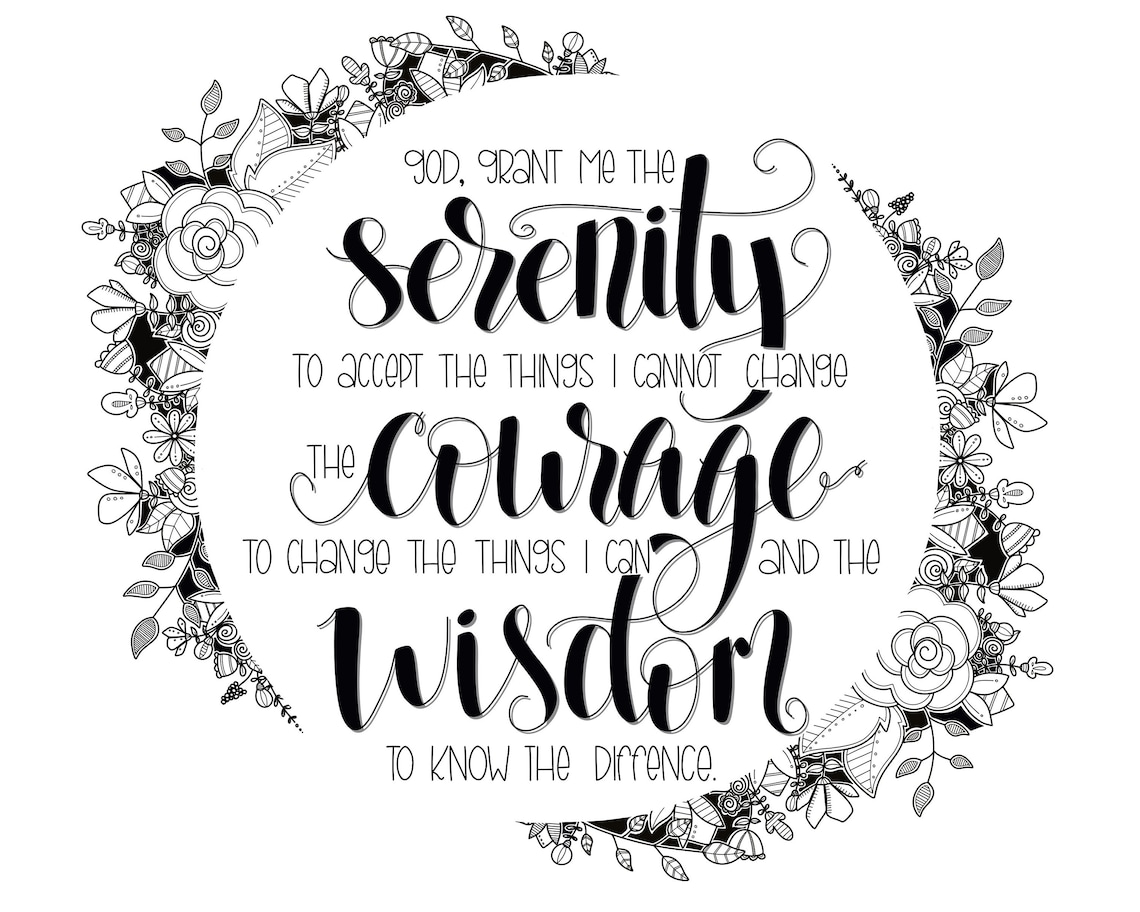 Serenity Prayer / Serenity Prayer Print / Addiction Recovery ...