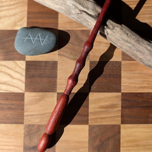 Handcrafted Wooden Wand! Padauk Wood 11.5 inches. One of a Kind Wand Made for Wizards, Witches, or Collectors!