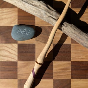 Handcrafted Wooden Wand! Birch, and Purpleheart Wood, 11.75 inches. One of a Kind Wand Made for Wizards, Witches, or Collectors!