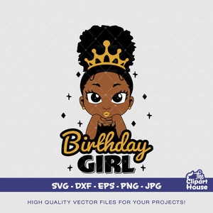 Birthday Girl, african american svg, black kid svg, peekaboo girl svg, black girl magic svg, happy birthday svg