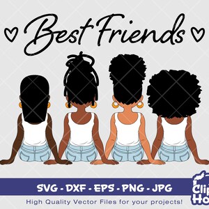 Beste vrienden meisjes, Afro-Amerikaanse svg, zwarte vrouw, vriendschapsdoelen, vriendschap