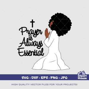La preghiera è sempre essenziale Donna, afro-americana in formato SVG, donna nera in formato SVG, fede in formato SVG, religione in formato SVG, speranza in formato SVG