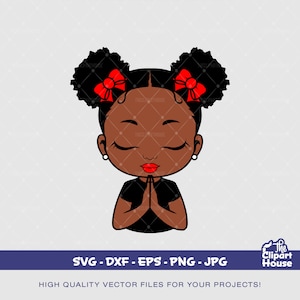 Pregando ragazza nera, afro-americano in formato SVG, ragazza nera in formato SVG, afro in formato SVG, fede in formato SVG, religione in formato SVG, speranza in formato SVG, mani in preghiera, ragazza in preghiera in formato SVG