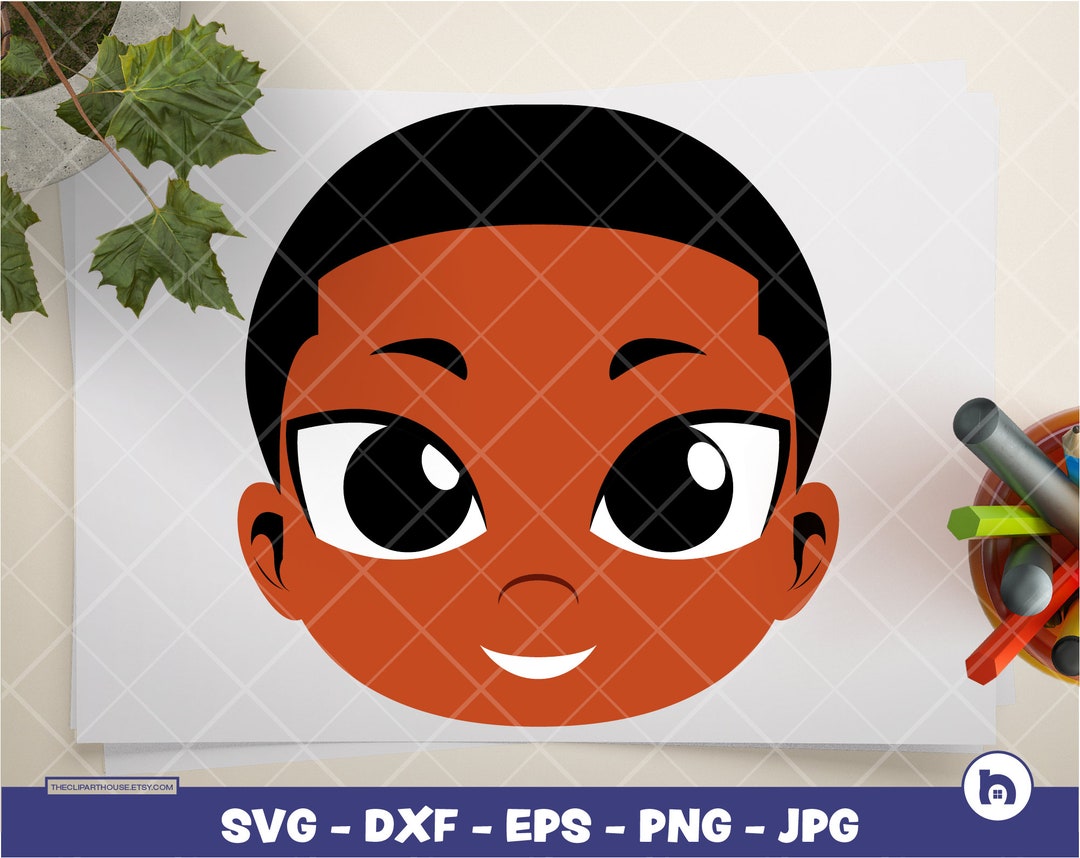 Cute Kid Boy Face | Digital SVG - DXF - EPS - Png - Jpg | Instant ...