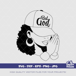 Ma Dio Prega Donna Cap, afro-americano in formato SVG, donna nera in formato SVG, fede in formato SVG, religione in formato SVG, speranza in formato SVG, mani in preghiera, donna in preghiera in formato SVG