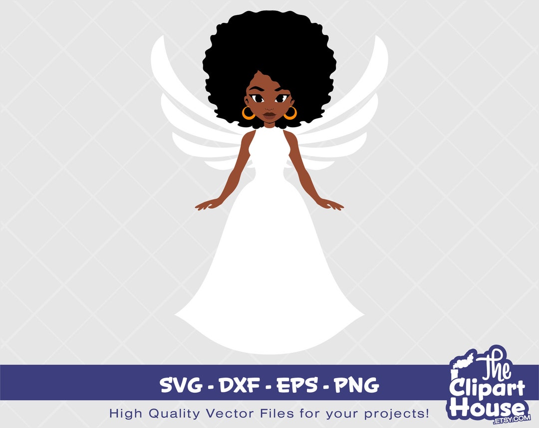 Angelic Black Woman 5 | Digital SVG - EPS - PNG | Instant Download ...